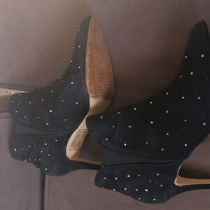White House Black Market Black Studded Ankle Booties